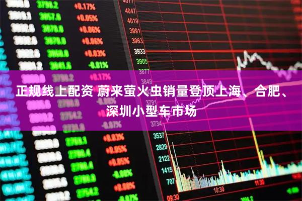 正规线上配资 蔚来萤火虫销量登顶上海、合肥、深圳小型车市场