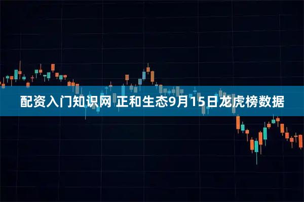 配资入门知识网 正和生态9月15日龙虎榜数据